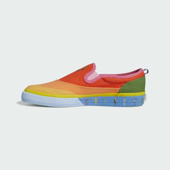 adidas Originals Men's Multi Color NIZZA SLIP ON PRIDE LOVE Sneakers GW2421 - Picture 4 of 5